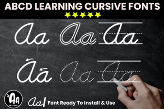 Modern Abcd Cursive Tracing Bundle Font Collection
